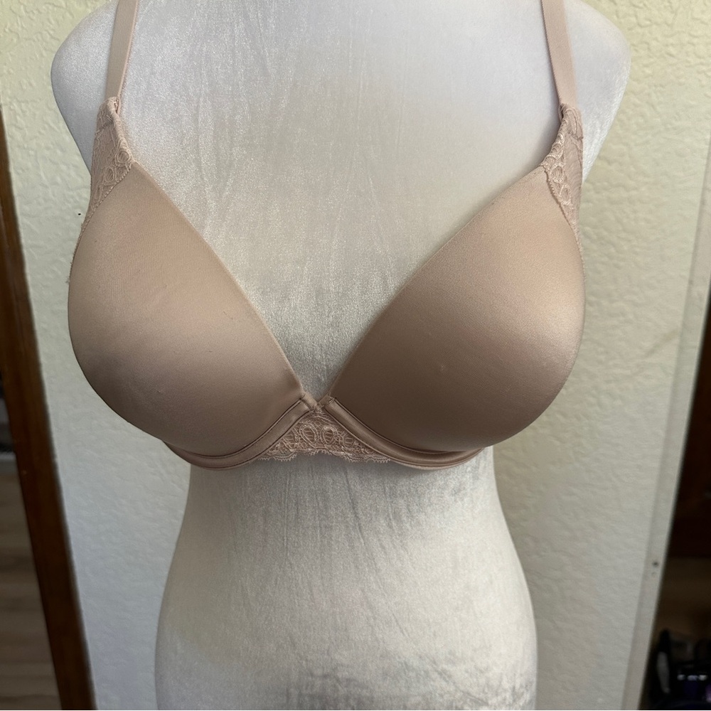Maidenform Love the Lift Natural Boost Demi T-Shirt Underwire Beige 36D Bra - Picture 10 of 10